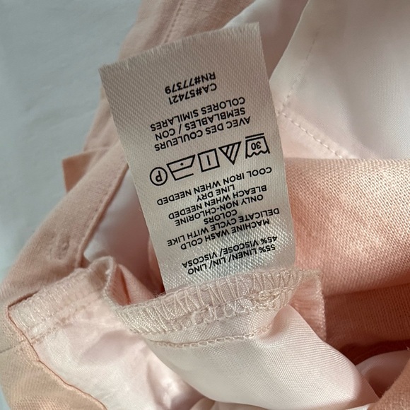 Ann Taylor Women’s The Tie Waist Pink Linen Pants High Rise, Above The Ankle M - Picture 4 of 8